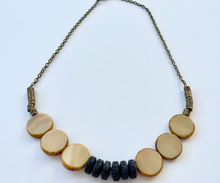 Load image into Gallery viewer, Shell and lava stone choker