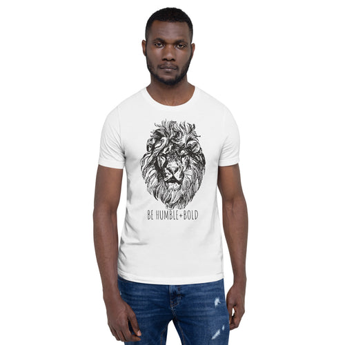 Be Humble + Bold T-Shirt for Men, Lion Head